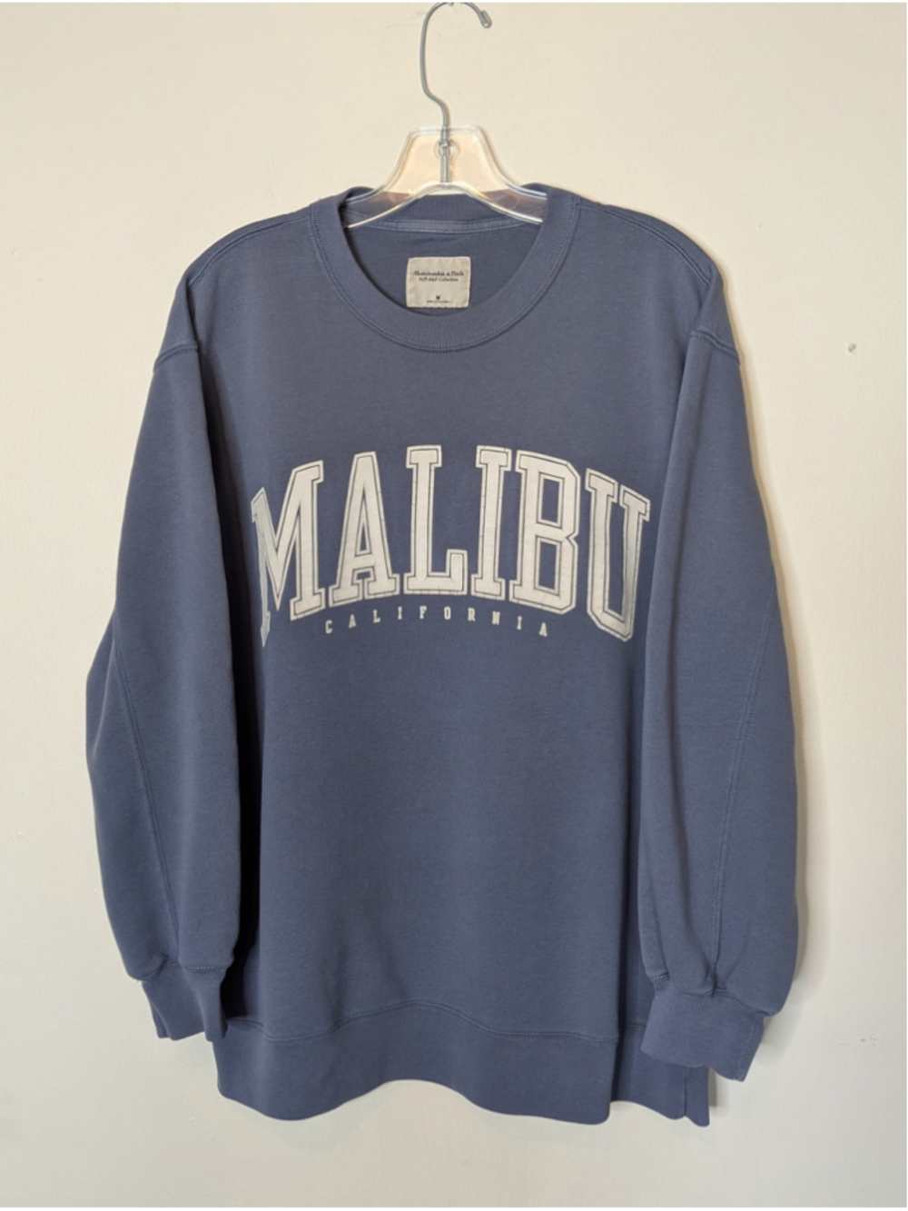 Women's M Abercrombie & Fitch Malibu California Sweatshirt Blue White Crew